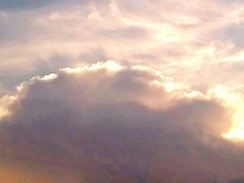 Low angle view of clouds in sky during sunset