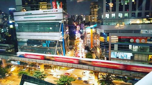 Illuminated city at night