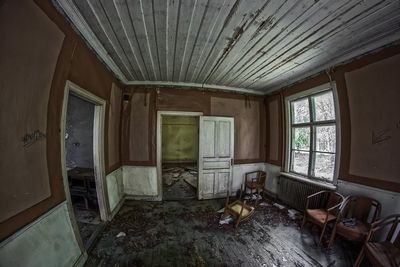 Interior of abandoned building
