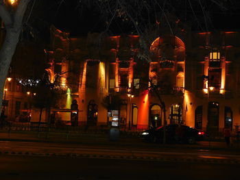 Illuminated city at night