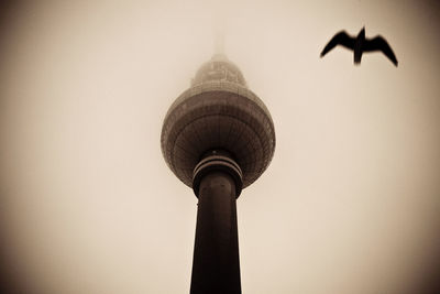 Low angle view of communications tower