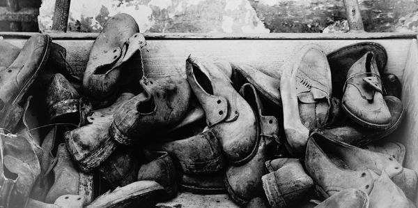 Close-up of abandoned shoes