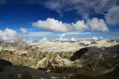 Panoramic view of landscape against cloudy sky