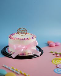 Close-up of dessert on table