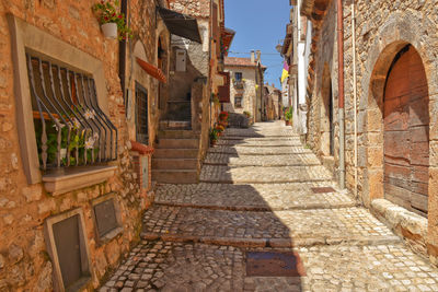 A street in the old town of priverno in lazio region.