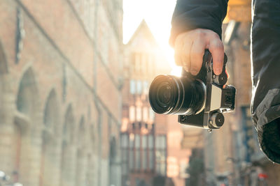 Man photographing with camera