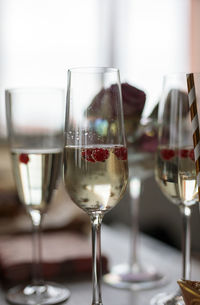 Close-up of wineglass on table