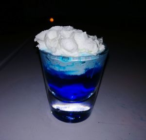 Close-up of drink in glass on table