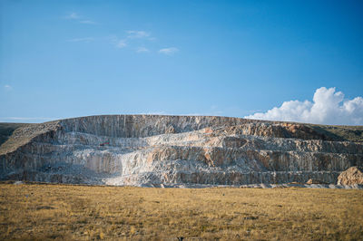 Scenic view of land against sky