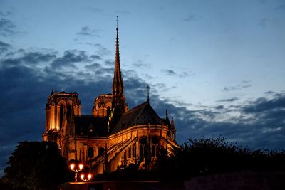 Low angle view of cathedral against sky at sunset