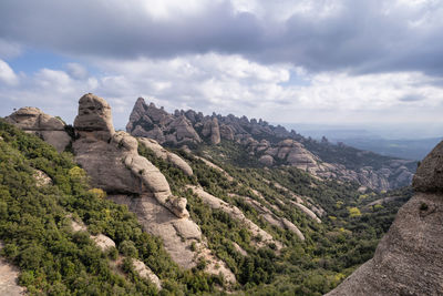 Scenic view of rocky mountains against sky