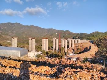 Scenic view of mountains against sky