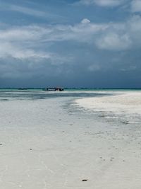 Scenic view of beach against sky