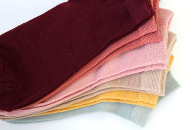 High angle view of textile