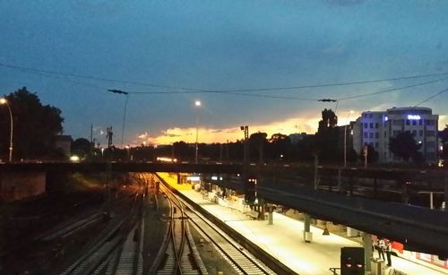 Railroad tracks at sunset