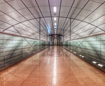 Interior of illuminated tunnel