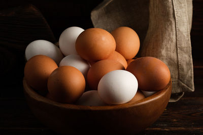 Close-up of eggs in container