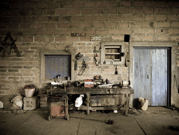 Interior of abandoned building