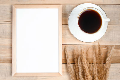 Directly above shot of coffee on table