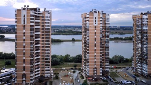 Buildings in city against sky