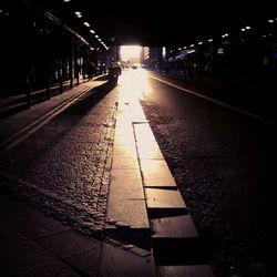 Surface level of illuminated tunnel