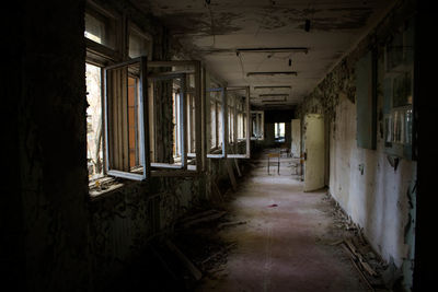 Interior of abandoned building