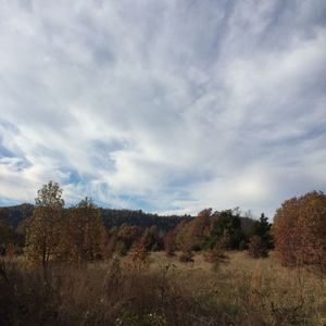 Scenic view of landscape against cloudy sky