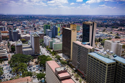 High angle view of cityscape