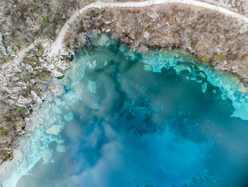 High angle view of swimming pool