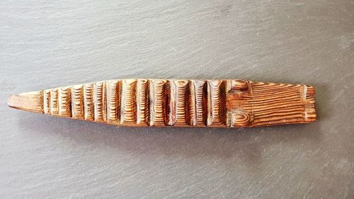High angle view of bread on table