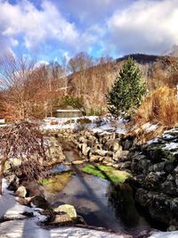 Scenic view of river against sky