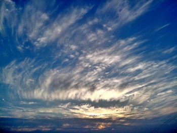 Low angle view of cloudy sky