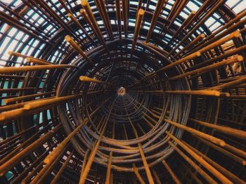 Low angle view of illuminated ceiling in building