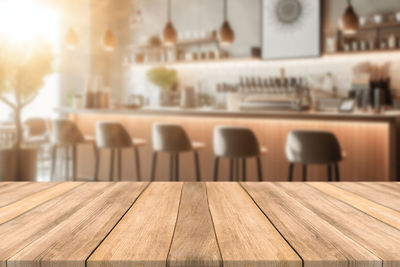 Close-up of empty wooden table