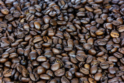 Full frame shot of roasted coffee beans