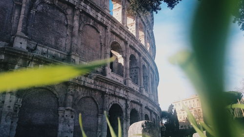 Low angle view of historical building against sky