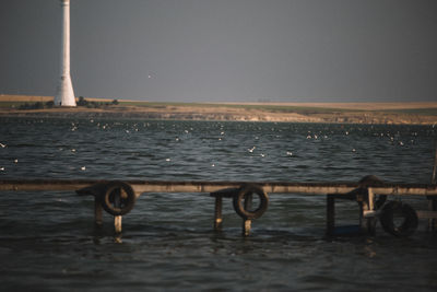 View of sea against clear sky