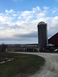 View of buildings against cloudy sky