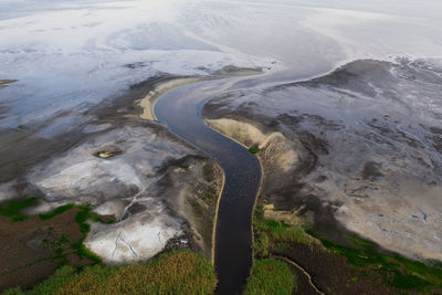 High angle view of land