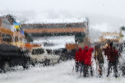 Close-up of water drops on glass