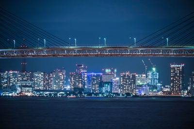 Illuminated city at night