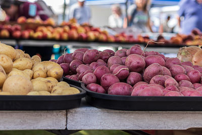 Various fruits for sale at market stall