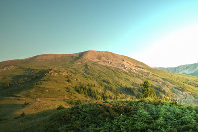 Scenic view of landscape against clear sky