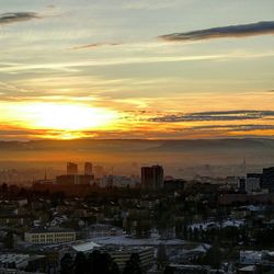 Cityscape at sunset