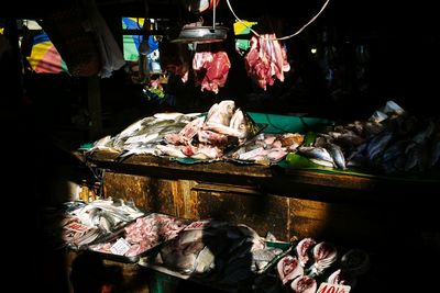 Food for sale at market stall