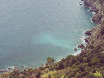 High angle view of beach against sky