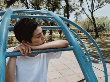 Portrait of boy in park