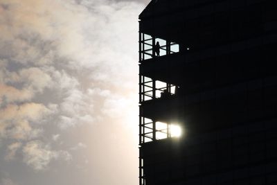 Low angle view of modern building against sky