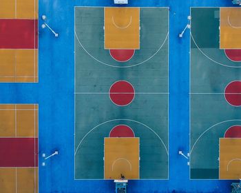 Directly above shot of empty basketball court