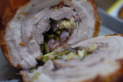 Close-up of meat in plate